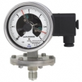 Diaphragm pressure gauge with switch contacts For the process industry, up to 10-fold overload safety, max. 40 bar