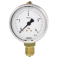 Bourdon tube pressure gauge, copper alloy Stainless steel case, case filling