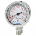 Differential pressure gauge with Bourdon tube, parallel entry Measuring system stainless steel