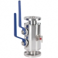 Piping ball valve, split valve body design Single- or double-block-and-bleed valve