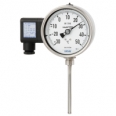 Gas-actuated thermometer with electrical output signal Stainless steel version